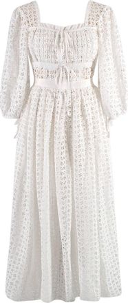 Self Portrait White Broderie Anglaise Dress Size XS