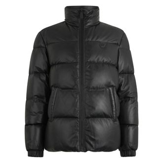 Philipp Plein Jassen, Heren, Zwart, 5Xl, Leer, Late Checkout Puffer Jacket