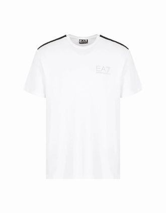 Emporio Armani Mens Gold Series Taped Shoulder White T-Shirt - Size: 40
