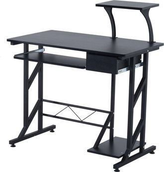 Carter's Compact Computer Desk Home Office Workstation W/Sliding Keyboard Tray Drawer and Host Box Shelf-Black - CARTER | TJ Hughes Black