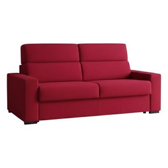 Dmora Sof&aacute; Fijo 3 Plazas Ozegna, Desenfundable, Lavable Hecho En Italia, Brazos, 220x95 Cm Rojo