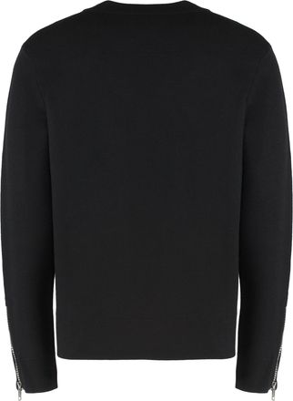 Givenchy Mens Crew-Neck Wool Sweater Black Sweatshirts