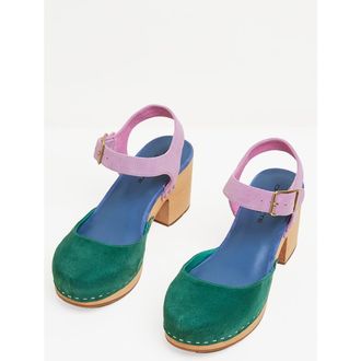 Charlotte Stone Maud Multicolor Ankle Strap Platform Clog in Juniper at Nordstrom, Size 10