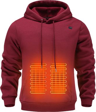 Generic Celsius Hoodie 2.0 - Heated Hoodie Unisex, Heated Sweater with 5-Zone Warmth, 3-Temp Control, Warmth All-Days Comfort (Red,XL)
