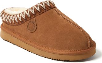 Dearfoams Fireside by Dearfoams Womens Greta Genuine Shearling Clog Slipper with Taping