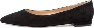 Castamere Womens Low Heels Casual Comfortable Ballet Pointed Toe Slip-On Flats Shoes Black Suede Pumps UK 6.5