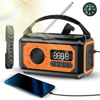 Infinite Mano-notfallradio Mit Noaa-warnmeldungen, 12000-mah-akku, Solar- Und Handkurbelladung, Tragbarem Am/fm/wb-empfang, Sos-licht, Usb-ladeanschluss Und Ip