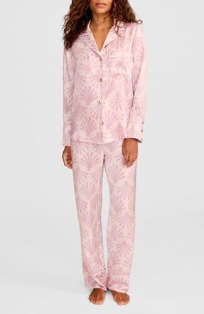 Petite Plume Silk Pajamas in Pink/Pink at Nordstrom, Size X-Small