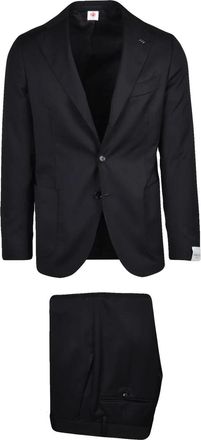 LUIGI BORRELLI NAPOLI Black Virgin Wool Suit