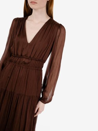 SOLOTRE Abito lungo impero cacao