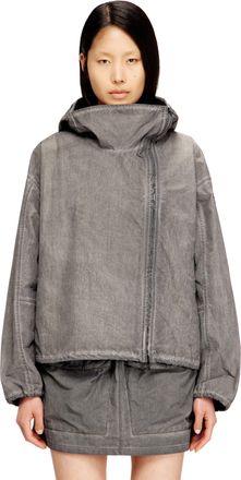 Diesel Hooded windbreaker in treated Taslan - Jackets - Woman - Grey