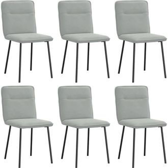 vidaXL Vidaxl - Sillas De Comedor Giratorias 6 Uds Terciopelo Gris Claro