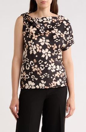 Renee C Asymmetric Satin Top in Black at Nordstrom Rack, Size X-Large