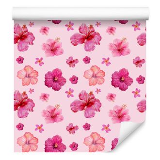 OEM Carta Da Parati Con Fiori Rosa Cipria E Corallo Per Soggiorno E Camera Da Letto, 50x1000 Cm