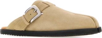 Maison Margiela Mens Beige Suede Tabi Daily Slippers Palekhaki Sandali Sandal