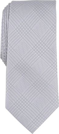 Alfani Mens Foxboro Plaid Tie In Silver