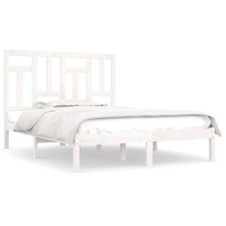 Berkfield Home Bed Frame White Solid Wood Pine 140x200 cm