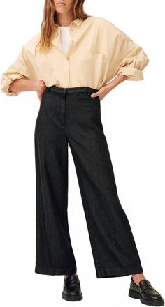 Sessun Aldivio Wide-Leg Pants In Carbonella