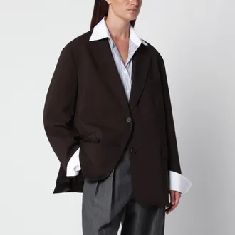 Frankie Shop Giacca monopetto Bea marrone scuro