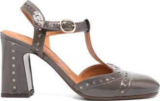 Chie Mihara 90mm Mira pumps met T-bandje en hak - Grijs