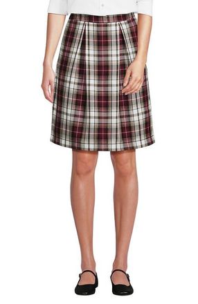Lands End School Uniform Plaid Skort Top of Knee in Garnet/khaki Plaid at Nordstrom, Size 10