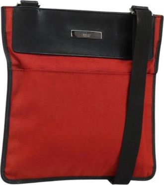 Gucci Pre-owned Vintage Cross Body Bag - Dames - Vintage Schoudertas - Rood - ONE Size - Nylon - Vintage