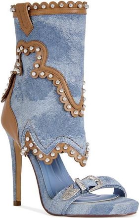 Azalea Wang Caprizia Ankle Cuff Sandal in Denim at Nordstrom, Size 7.5