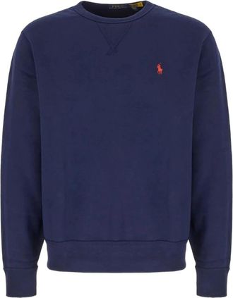 Ralph Lauren Sweatshirt met ribbels - Heren - Sweatshirts - Blauw - L - Katoen - Hoodies & sweatvesten
