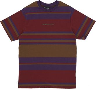 The Hundreds Stone Stripe Tee - Heren - T-shirts - Rood - L - Katoen - Tops