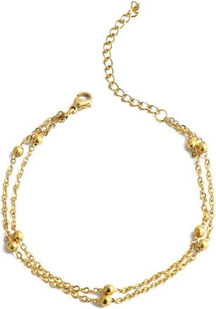 Generic Beads Charms Bracelets Gold Silver Color Stainless Steel Thin Chain & Link Womens Bracelets Jewelry Gifts Convenient Handled