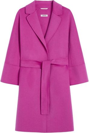 Max Mara Belted Coats, female, Pink, Size: M Arona Coat