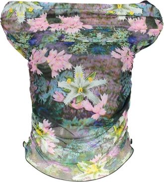 Desigual Munich T-shirt met korte mouwen en patroon - Dames - Blouses - Veelkleurig - L - Polyester - Overhemden