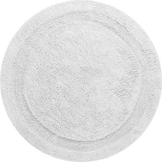 Wecon Home Alfombra de ba&ntilde;o blanca redonda de algod&oacute;n 80 cm