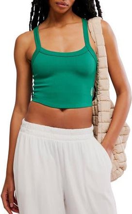 Free People FP Movement All Clear Rib Crop Camisole in Green Glow at Nordstrom Rack, Size Medium/large