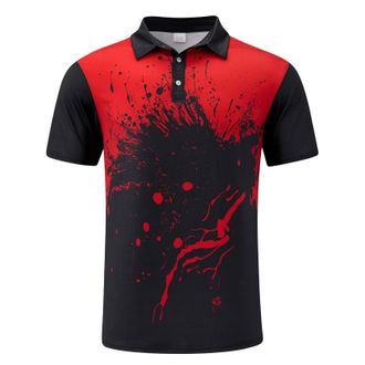 Generic WINWUQB Mens Polo Shirts Short Sleeve Regular-Fit Golf T-Shirts Gradient Contrasting Colours Polos Breathable Casual Work Sports Tops ( -1-Black,4XL)
