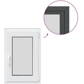vidaXL Ventana De S&oacute;tano risor 50x75 Cm Oscilobatiente Din Derecha Antracita Vidaxl