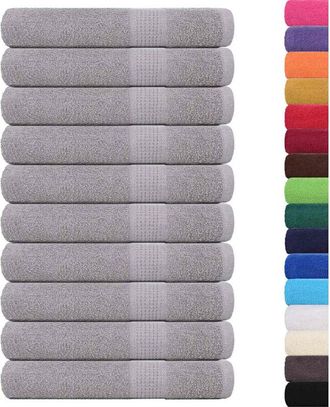 vidaXL Toallas de sauna 10 uds 100% algodón gris 80x200 cm 360 gsm vidaXL