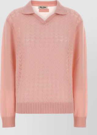 Miu Miu cashmere knit polo shirt long sleeves
