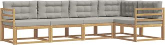 vidaXL Conjunto De Sof&aacute;s De Exterior 4 Uds. Blanco Y Gris Claro Vidaxl