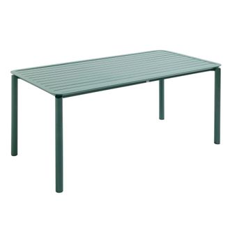 Oviala Mesa de jard&iacute;n rectangular de aluminio verde oscuro