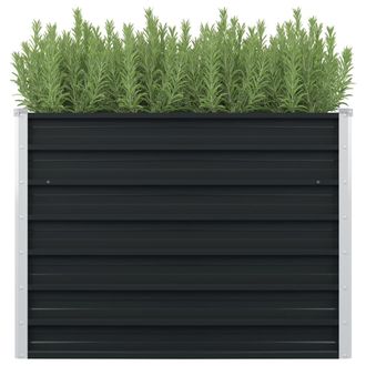 vidaXL Vidaxl - Jardinera Elevada Acero Galvanizado Gris Antracita 100x100x77cm