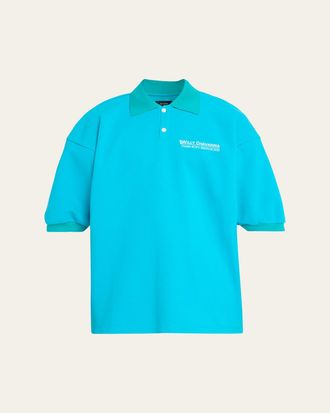 Willy Chavarria Mens Football Structured Cotton Polo Shirt