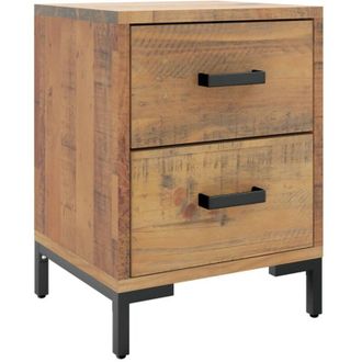 vidaXL Mesita De Noche Madera Maciza De Pino Marr&oacute;n 36x30x45 Cm Vidaxl