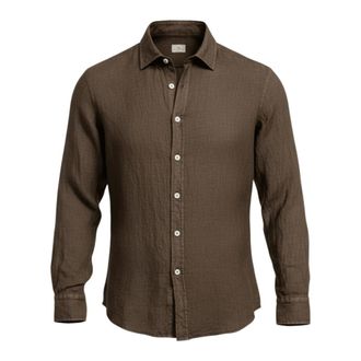 Sonrisa Casual Shirts, male, Brown, Size: 3XL Fine Linen Shirt
