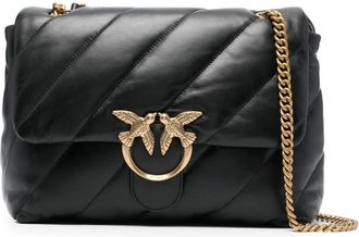 Pinko Big Love Bag Puff Maxi Quilt - Dames - Schoudertassen - Zwart - ONE Size - Leer - Tassen