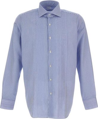 Bagutta Casual Shirts - Heren - Casual Overhemden - Blauw - 3XL - Katoen - Overhemden