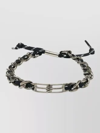 Balenciaga bb icon lace metal chain necklace