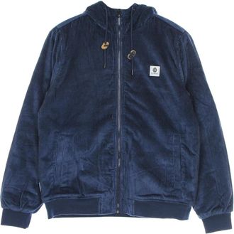 Element Blauwe Corduroy Gewatteerde Jas met Sherpa Voering - Heren - Zomerjassen - Blauw - XL - Katoen - Jassen