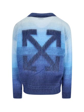 Off-white Mens Sweaters Blue Mohair