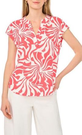 Vince Camuto Split Neck Cap Sleeve Top in Calypso Coral at Nordstrom Rack, Size X-Small
